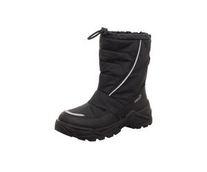 Winterstiefel SUPERFIT "SNOW MAX, WMS: weit", Damen, Gr. 30, schwarz, Lederimitat, Textil, Schuhe Winterstiefel, Snowboots mit reflektierenden Details, Größenschablone zum Download (98157339-30) schwa