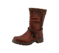 Winterstiefel TOM TAILOR, Damen, Gr. 41, braun (cognacfarben), Lederimitat, Textil, Schuhe Winterstiefel, Blockabsatz, Langschaftstiefel mit wasserabweisender TEX-Ausstattung (26678901-41) cognacfarbe