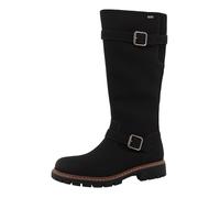 Winterstiefel TOM TAILOR, Damen, Gr. 41, Normalschaft, schwarz, Velourslederimitat, Schuhe Winterstiefel, Blockabsatz, Winterboots mit modischer Zierschnalle (23276233-41) schwarz