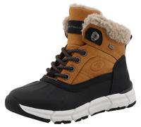 Winterstiefel TOM TAILOR, Mädchen, Gr. 32, schwarz (schwarz, camelfarben), Lederimitat, Synthetik, kontrastfarbene Details, Schuhe Winterstiefel, mit Tex-Ausstattung (61717122-32) schwarz, camelfarben