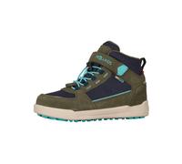 Winterstiefel TROLLKIDS "KIDS GRYLLEFJORD MID CUT", Gr. 35, mystic blau, pine grün, arctic blau, Leder, Synthetik, sportlich, Schuhe, wasserdicht, Klettverschluss, reflektierende Details (58750800-35)