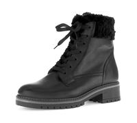 Winterstiefelette GABOR "GENUA", Damen, Gr. 37, schwarz, Glattleder, Textil, unifarben, Schuhe Winterstiefelette, Blockabsatz, Winterboots mit Teddyplüsch-Kragen (52173717-37)