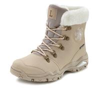 Winterstiefelette LASCANA, Damen, Gr. 38, beige, Obermaterial: 100% Synthetik. Decksohle: 100% Polyester. Futter: 100% Polyester. Laufsohle: 100% Synthetik, gemustert, Schuhe Winterstiefelette, Stiefe