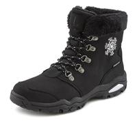 Winterstiefelette LASCANA, Damen, Gr. 39, schwarz, Obermaterial: 100% Synthetik. Decksohle: 100% Polyester. Futter: 100% Polyester. Laufsohle: 100% Synthetik, gemustert, Schuhe Winterstiefelette, Stie