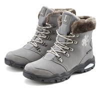 Winterstiefelette LASCANA "Winterboots, Outdoorstiefelette, Stiefel, Stiefelette, Schneestiefel", Damen, Gr. 39, grau (anthrazit), Obermaterial: 100% Synthetik. Decksohle: 100% Polyester. Futter: 100%