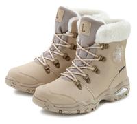 Winterstiefelette LASCANA "Winterboots, Outdoorstiefelette, Stiefel, Stiefelette, Schneestiefel", Damen, Gr. 36, beige, Obermaterial: 100% Synthetik. Decksohle: 100% Polyester. Futter: 100% Polyester.