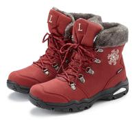 Winterstiefelette LASCANA "Winterboots, Outdoorstiefelette, Stiefel, Stiefelette, Schneestiefel", Damen, Gr. 40, rot (dunkelrot), Obermaterial: 100% Synthetik. Decksohle: 100% Polyester. Futter: 100%