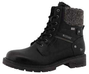 Winterstiefelette MUSTANG SHOES "Bienke", Damen, Gr. 37, schwarz, Lederimitat, Textil, Schuhe Winterstiefelette, Winterboots mit TEX-Membrane (22242465-37) schwarz