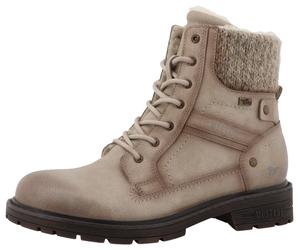 Winterstiefelette MUSTANG SHOES "Bienke", Damen, Gr. 38, weiß (beige), Lederimitat, Textil, used, Schuhe Winterstiefelette, Winterboots mit TEX-Membrane (28129114-38) beige