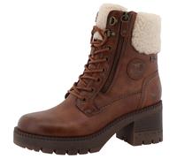 Winterstiefelette MUSTANG SHOES "Caro", Damen, Gr. 39, braun, Lederimitat, Textil, used, Schuhe, Winterboots mit Blockabsatz (95325346-39) braun
