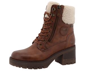 Winterstiefelette MUSTANG SHOES "Caro", Damen, Gr. 40, braun, Lederimitat, Textil, used, Schuhe Winterstiefelette, Winterboots mit Blockabsatz (95325346-40) braun