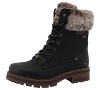 Winterstiefelette MUSTANG SHOES "Darleen", Damen, Gr. 39, Warmfutter, schwarz, Lederimitat, Textil, Schuhe Winterstiefelette, Winterboots mit Fellimitatkragen (39966852-39) schwarz