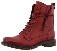 Winterstiefelette MUSTANG SHOES "Elfi", Damen, Gr. 40, rot, Lederimitat, used, Basic, Schuhe Winterstiefelette, Stiefelette, Winterboots mit neckischem Zierreißverschluss (18054149-40) rot
