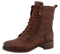 Winterstiefelette MUSTANG SHOES "Fabienne", Damen, Gr. 38, braun (cognac), Lederimitat, Textil, used, Schuhe Winterstiefelette, Stiefelette, Winterboots mit Warmfutter (37837553-38) cognac