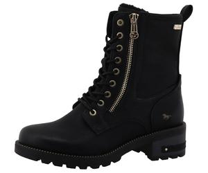 Winterstiefelette MUSTANG SHOES "Haukea", Damen, Gr. 36, schwarz, Lederimitat, Schuhe Winterstiefelette, Winterboots mit praktischen Reißverschlüssen (70875045-36) schwarz