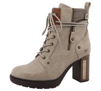 Winterstiefelette MUSTANG SHOES "Nana", Damen, Gr. 38, wärmend, beige, Lederimitat, Textil, Schuhe Winterstiefelette, Schnürstiefelette mit wärmendem Textilfutter (17420901-38) beige