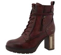 Winterstiefelette MUSTANG SHOES "Nana", Damen, Gr. 40, rot (bordeaux), Lederimitat, Textil, used, Schuhe Winterstiefelette, Schnürstiefelette mit wärmendem Textilfutter (55992658-40) bordeaux