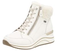 Winterstiefelette REMONTE, Damen, Gr. 35, weiß (sanftes weiß), Leder, Textil, Schuhe Winterstiefelette, Keilabsatz, Schnürboots mit wasserabweisender TEX-Membran (76835514-35) sanftes weiß