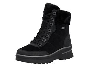 Winterstiefelette REMONTE "FIBER GRIP", Damen, Gr. 39, schwarz, Leder, Textil, Veloursleder, Schuhe Winterstiefelette, Winterboots, Outdoorboots mit wasserabweisender TEX-Membran (49388939-39)