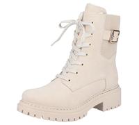 Winterstiefelette RIEKER, Damen, Gr. 36, beige, Lederimitat, Textil, Schuhe Winterstiefelette, Schnürstiefelette, Schnürboots, Profilsohle mit Stretch am Schaft (38566438-36) beige