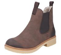 Winterstiefelette RIEKER, Damen, Gr. 36, braun (braun used), Elastischer Einsatz, Lederimitat, Schuhe Winterstiefelette, Chelseaboots, Used-Look, mit Innenreißverschluss und Stretcheinsatz (43133531-3