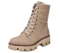 Winterstiefelette RIEKER, Damen, Gr. 36, braun (camelfarben), Lederimitat, unifarben, Schuhe Winterstiefelette, Winterboots, Schnürboots, Profilsohle, mit Innenreißverschluss (31441666-36) camelfarben