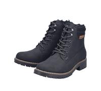 Winterstiefelette RIEKER, Damen, Gr. 36, schwarz, Lederimitat, unifarben, Basic, Schuhe Winterstiefelette, mit Schnürung und wasserabweisender TEX-Membran (33865657-36) schwarz
