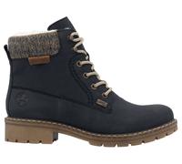 Winterstiefelette RIEKER, Damen, Gr. 37, blau (nachtblau), Nubuklederimitat, Textil, unifarben, Schuhe Winterstiefelette, Schnürboots, Stiefelette mit wasserabweisender riekerTEX-Membran (74168263-37)