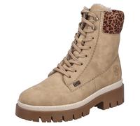 Winterstiefelette RIEKER, Damen, Gr. 37, hellbeige, leo, Lederimitat, Textil, animal-print, Schuhe Winterstiefelette, Plateauboots, Schnürboots mit wasserabweisender riekerTEX-Membran (23628834-37) he