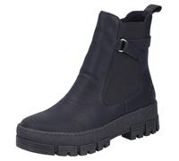 Winterstiefelette RIEKER, Damen, Gr. 37, schwarz, Elastischer Einsatz, Lederimitat, unifarben, Schuhe Winterstiefelette, Chelseaboots, Plateauboots, Klassik-Stiefelette mit Warmfutter (50691910-37)