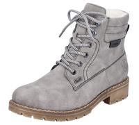 Winterstiefelette RIEKER, Damen, Gr. 37, Warmfutter, grau, Lederimitat, used, Basic, Schuhe Winterstiefelette, mit Schnürung und wasserabweisender TEX-Membran, Topseller (55193210-37) grau