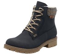 Winterstiefelette RIEKER, Damen, Gr. 38, blau (nachtblau), Nubuklederimitat, Textil, Schuhe Winterstiefelette, Schnürboots, Stiefelette mit wasserabweisender riekerTEX-Membran, Topseller (74168263-38)