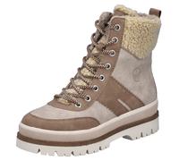 Winterstiefelette RIEKER, Damen, Gr. 38, hellbeige, natur, Nubuklederimitat, Textil, Schuhe Winterstiefelette, Plateauboots, Winterboots, Schnürboots mit Innenreißverschluss, Topseller (93365105-38) h