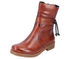 Winterstiefelette RIEKER, Damen, Gr. 38, rot (rotbraun), Lederimitat, Schuhe Winterstiefelette, mit Zierkordel (40593564-38) rotbraun