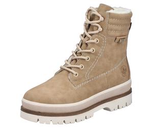 Winterstiefelette RIEKER, Damen, Gr. 39, beige, Nubuklederimitat, unifarben, Schuhe Winterstiefelette, Plateauboots, Winterboots, Stiefelette mit riekerTEX-Membran (29408444-39) beige