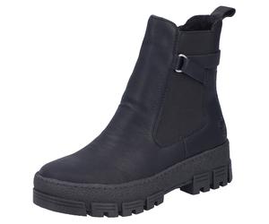 Winterstiefelette RIEKER, Damen, Gr. 39, schwarz, Elastischer Einsatz, Lederimitat, unifarben, Schuhe Winterstiefelette, Chelseaboots, Plateauboots, Klassik-Stiefelette mit Warmfutter (50691910-39) sc