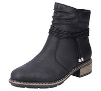 Winterstiefelette RIEKER, Damen, Gr. 39, schwarz, Lederimitat, Schuhe Winterstiefelette, mit Zierkordel und slouchy Schaft, Topseller (85009330-39) schwarz
