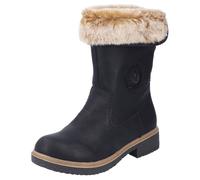 Winterstiefelette RIEKER, Damen, Gr. 39, schwarz, Lederimitat, Textil, Schuhe Winterstiefelette, Winterboots, Warmfutter, Blockabsatz, mit Innenreißverschluss (18841403-39) schwarz