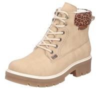 Winterstiefelette RIEKER, Damen, Gr. 40, beige (hellbeige, leo), Lederimitat, Textil, Schuhe Winterstiefelette, Winterboots, Schnürboots mit wasserabweisender riekerTEX-Membran (12468052-40) hellbeige