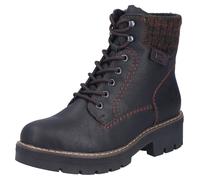 Winterstiefelette RIEKER, Damen, Gr. 40, schwarz, dunkelbraun, Lederimitat, Textil, Schuhe, Schnürboots, Winterboots mit wasserabweisender riekerTEX-Membran (72610942-40) schwarz, dunkelbraun