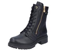 Winterstiefelette RIEKER, Damen, Gr. 40, schwarz, Lederimitat, unifarben, Schuhe Winterstiefelette, Schnürboots, Schnürstiefelette, Blockabsatz, mit markanter Profilsohle (41217242-40) schwarz