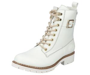 Winterstiefelette RIEKER, Damen, Gr. 40, weiß, Lederimitat, unifarben, Schuhe Winterstiefelette, mit Reißverschluss und wasserabweisender riekerTEX-Membran (84246317-40) weiß