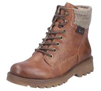 Winterstiefelette RIEKER, Damen, Gr. 41, braun, beige, Lederimitat, Textil, used, Schuhe Winterstiefelette, Winterboots, Profilsohle, mit wasserabweisender riekerTEX-Membran (43673469-41) braun, beige