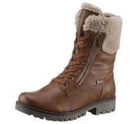 Winterstiefelette RIEKER, Damen, Gr. 41, braun (braun, beige), Lederimitat, Textil, Schuhe Winterstiefelette, Schnürboots, Blockabsatz - 150 Jahre Rieker Jubiläumsartikel (24577368-41) braun, beige