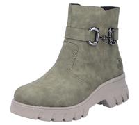 Winterstiefelette RIEKER, Damen, Gr. 41, grün (khaki), Lederimitat, Schuhe Winterstiefelette, Winterboots, Plateausohle, mit Zierschnalle und Innenreißverschluss (61099418-41)