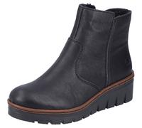 Winterstiefelette RIEKER, Damen, Gr. 41, schwarz, Lederimitat, Schuhe Winterstiefelette, mit modischem 4,5 cm Keilabsatz (56162053-41) schwarz