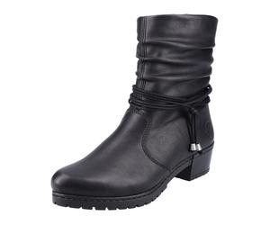 Winterstiefelette RIEKER, Damen, Gr. 41, schwarz, Lederimitat, Schuhe Winterstiefelette, mit Zierbänder (11466010-41) schwarz