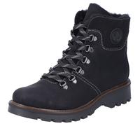 Winterstiefelette RIEKER, Damen, Gr. 41, schwarz, Nubuklederimitat, Textil, unifarben, Schuhe Winterstiefelette, Schnürboots, Outdoorstiefelette, Bergsteiger-Look, mit Warmfutter (58291935-41)