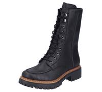 Winterstiefelette RIEKER, Damen, Gr. 42, schwarz, Lederimitat, unifarben, Schuhe Winterstiefelette, Blockabsatz, Schnürstiefelette, Schnürboots mit Warmfiutter (13000643-42) schwarz