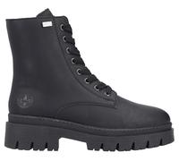 Winterstiefelette RIEKER, Damen, Gr. 43, schwarz, Lederimitat, unifarben, Basic, Schuhe Winterstiefelette, Plateauboots, Schnürboots mit wasserabweisender riekerTEX-Membran (62385644-43) schwarz